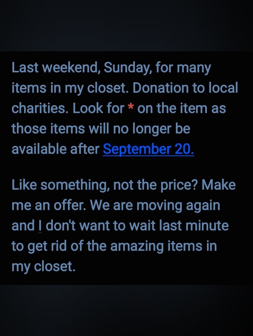 Most Of My Closet Is Going Away